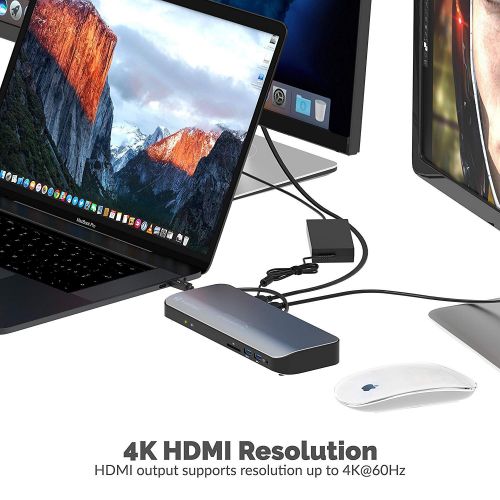  [아마존 핫딜]  [아마존핫딜]Sabrent Thunderbolt 3 Dockingstation mit Stromversorgung bis zu 60 W fuer Windows / Mac OS-Gerate  Dual-4K-Display Adapter (DS-TH3C)