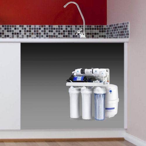  Saddle Costway High Capacity 5-Stage Reverse Osmosis Drinking Water Filter System, Ultra Safe Under Sink Whole Home Water Filtration System