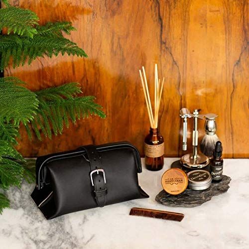  Saddleback Leather Co. Expandable Full Grain Leather Quality Toiletry Travel Bag Dopp Kit...