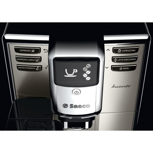  Saeco HD8917/01 Incanto Kaffeevollautomat (1850 Watt, AquaClean, integrierte Milchkaraffe) silber