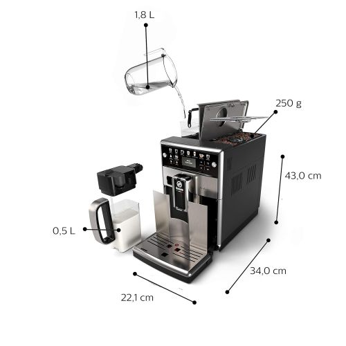  Saeco PicoBaristo Deluxe SM5573/10 Kaffeevollautomat (LED Display, integriertes Milchsystem) edelstahl