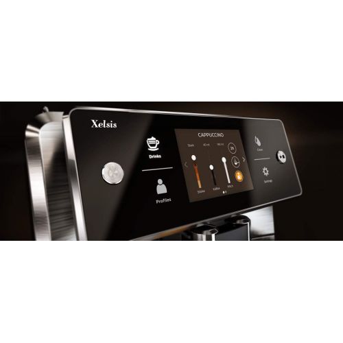  Saeco Xelsis SM7684/04 Super Automatic Espresso Machine, Titanium Metal Front