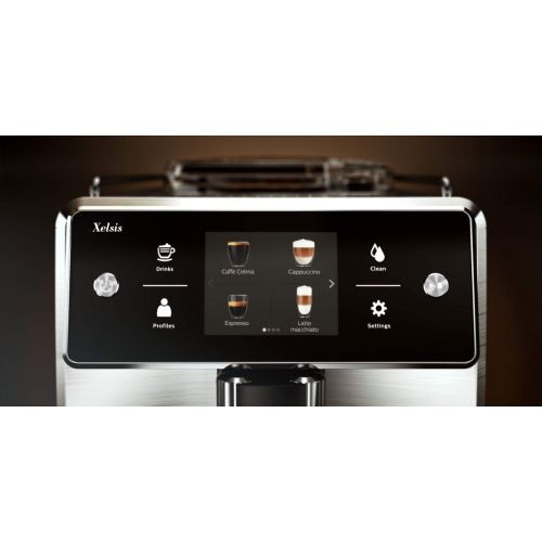  Saeco Xelsis SM7684/04 Super Automatic Espresso Machine, Titanium Metal Front