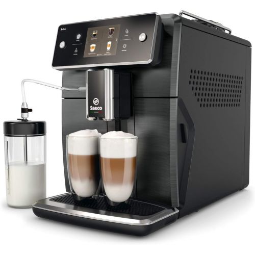  Saeco Xelsis SM7684/04 Super Automatic Espresso Machine, Titanium Metal Front