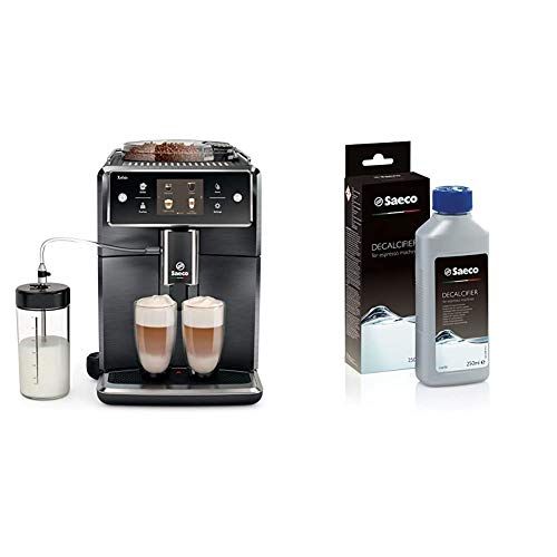  Saeco Xelsis Super Automatic Espresso Machine, Titanium Metal Front, SM7684/04 & CA6700/47 Espresso Machine Liquid Descaler