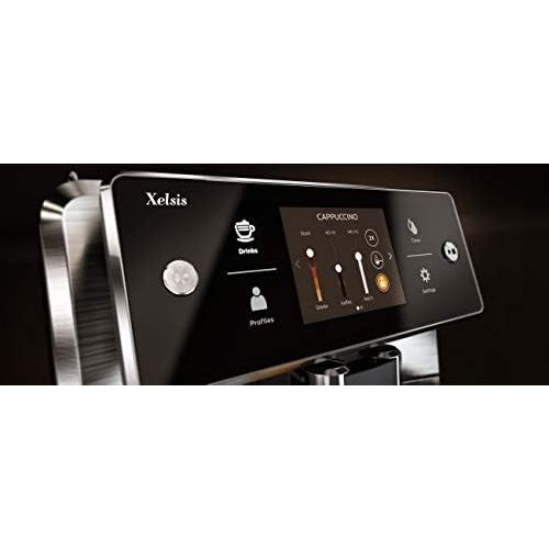  Saeco Xelsis Super Automatic Espresso Machine, Titanium Metal Front, SM7684/04