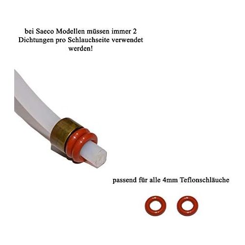  SW K 10x Gasket for 4 mm Pressure Hose Teflon Hose Suitable for Saeco Philips Siemens Bosch Krups Spidem Gaggia Miele Solis King Rotel Satrap TurMix Jura Delonghi Melitta AEG Neff