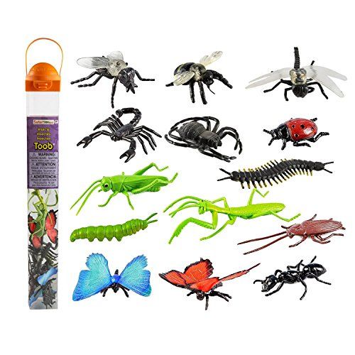  Safari Ltd. Safari Ltd Insects TOOB  Comes With 14 Toy Figurines  Including Caterpillar, Dragonfly, Centipede, Grasshopper, Ladybug, Spider, Butterflies, Bee, Scorpion, Praying Mantis, And M