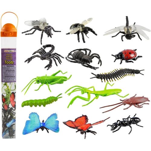  Safari Ltd. Safari Ltd Insects TOOB  Comes With 14 Toy Figurines  Including Caterpillar, Dragonfly, Centipede, Grasshopper, Ladybug, Spider, Butterflies, Bee, Scorpion, Praying Mantis, And M