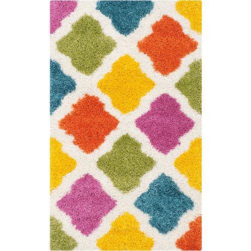  Safavieh Shag Kids Jaycob Power Loomed Area Rug, IvoryMulti