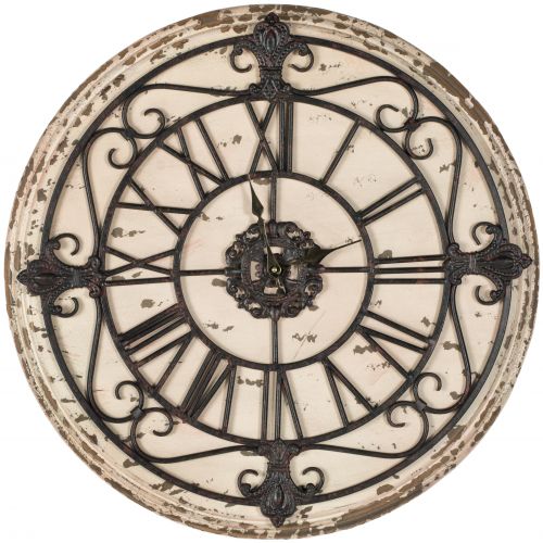  Safavieh Jerry Fir Wood and Iron Clock, Distressed Antique Rust