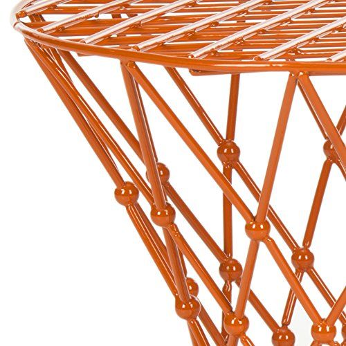  Safavieh Home Collection Charlotte Orange Wire Stool