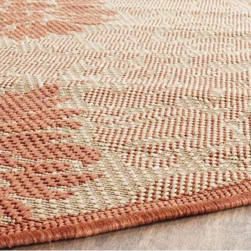  Safavieh Courtyard Collection CY2714-3201 Natural and Terra Indoor/ Outdoor Area Rug (2 x 37)