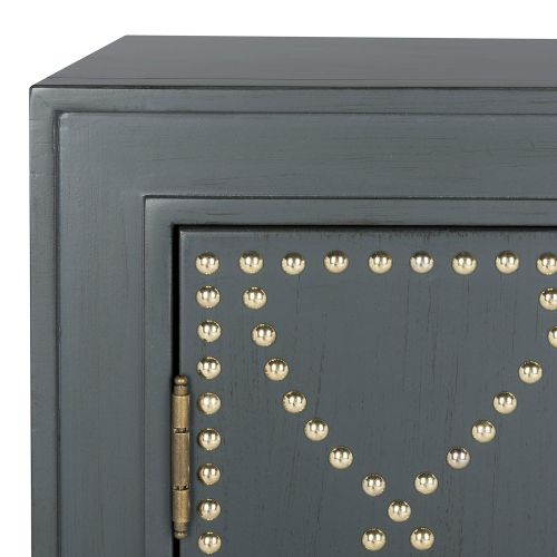  Safavieh Home Collection Yuna Steel Teal and Gold 2 Door Chest of Drawers,
