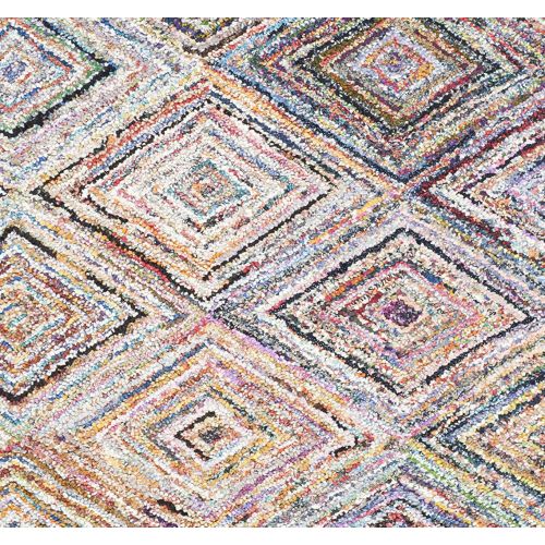  Safavieh Nantucket Collection NAN314A Handmade Abstract Geometric Diamond Multicolored Cotton Area Rug (4 x 6)