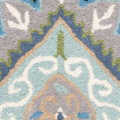  Safavieh Wyndham Collection WYD374A Handmade Blue and Multi Wool Area Rug, 2 feet 6 inches by 4 feet (26 x 4)