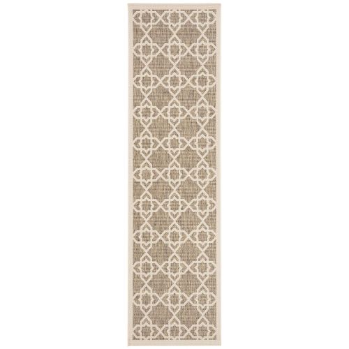  Safavieh Courtyard Collection CY6032-242 Brown and Beige Indoor/ Outdoor Runner (23 x 12)