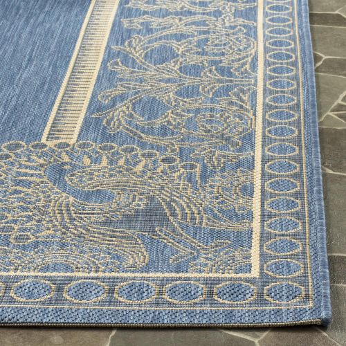  Safavieh Courtyard Collection CY2965-3103 Blue and Natural Indoor/ Outdoor Area Rug (27 x 5)