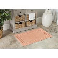 Safavieh Plush Master Bath Collection PMB640C Handmade Peach Cotton Bath Mat, 1 feet 9 inches by 2 feet 10 inches (19 x 210) (Set of 2)