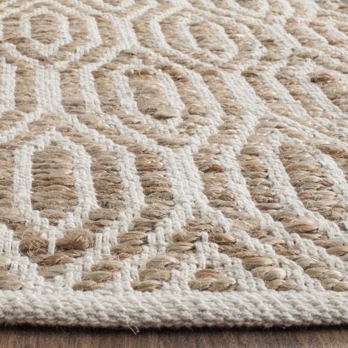  Safavieh Cape Cod Collection CAP822I Hand Woven Geometric Natural Jute and Cotton Area Rug (6 x 9)