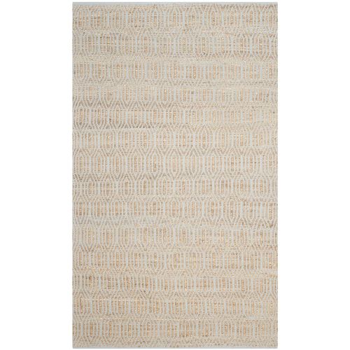  Safavieh Cape Cod Collection CAP822I Hand Woven Geometric Natural Jute and Cotton Area Rug (6 x 9)