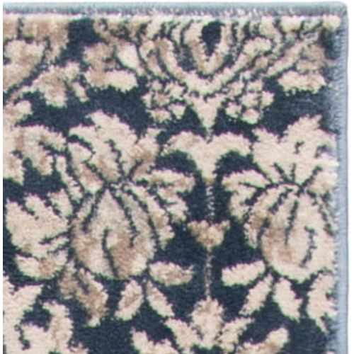  Safavieh Vintage Collection VTG437N Transitional Floral Damask Navy and Cream Distressed Area Rug (3 x 5)