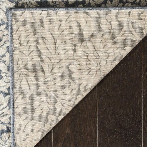  Safavieh Vintage Collection VTG437N Transitional Floral Damask Navy and Cream Distressed Area Rug (3 x 5)