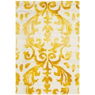 Safavieh Dip Dye Collection DDY689A Handmade Geometric Watercolor Ivory and Gold Wool Area Rug (2 x 3)