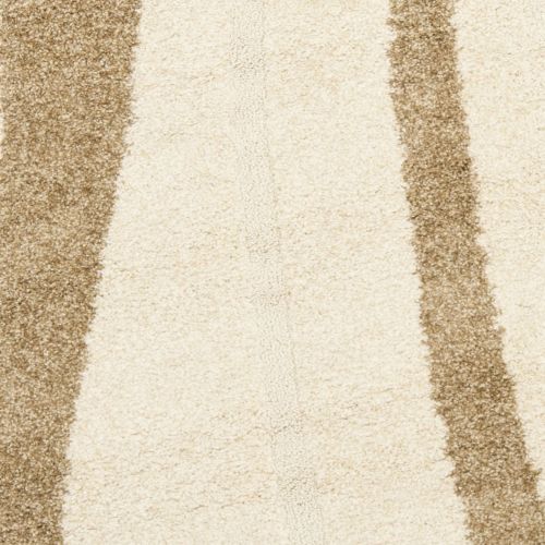  Safavieh Willow Shag Collection SG451-1128 Cream and Dark Brown Round Area Rug (67 Diameter)