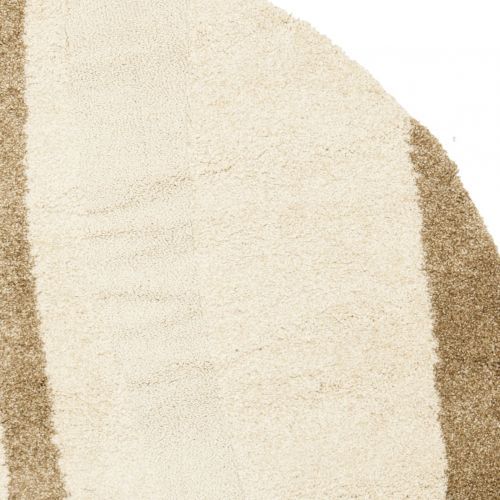  Safavieh Willow Shag Collection SG451-1128 Cream and Dark Brown Round Area Rug (67 Diameter)