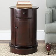 Safavieh American Homes Collection Tabitha Dark Cherry Oval Swivel Storage End Table