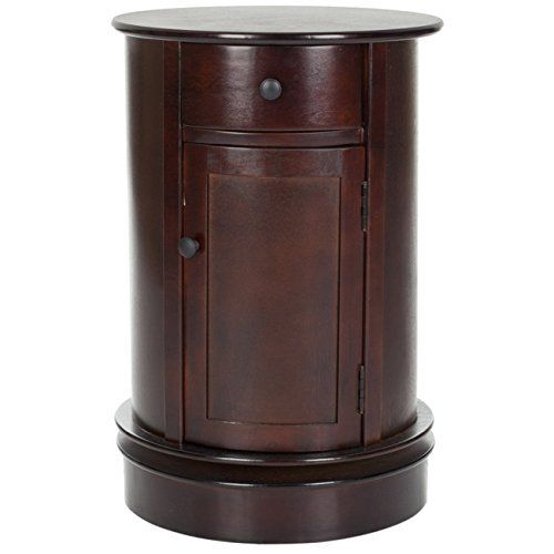  Safavieh American Homes Collection Tabitha Dark Cherry Oval Swivel Storage End Table