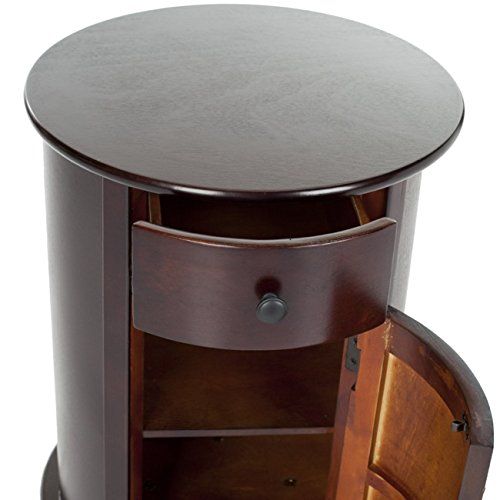  Safavieh American Homes Collection Tabitha Dark Cherry Oval Swivel Storage End Table