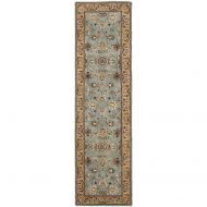 Safavieh Heritage Collection HG958A Handcrafted Traditional Oriental Blue and Gold Wool Runner (23 x 12)