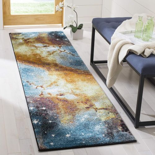  Safavieh Galaxy Collection GAL109D Abstract Runner, 2 3 x 8, Orange/Multi