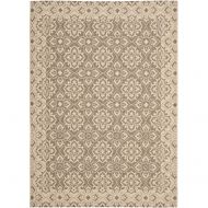 Safavieh Courtyard Collection CY6550-22 Brown and Cream Indoor/ Outdoor Area Rug (53 x 77)