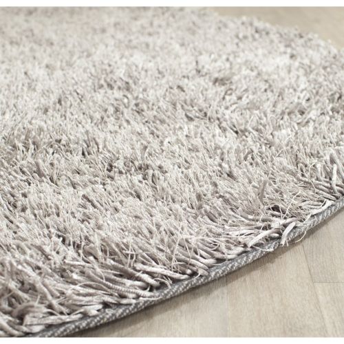  Safavieh New Orleans Shag Collection SG531-8080 Grey Polyester Round Area Rug (5 Diameter)