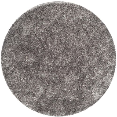  Safavieh New Orleans Shag Collection SG531-8080 Grey Polyester Round Area Rug (5 Diameter)