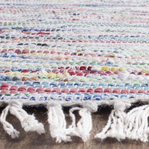  Safavieh Rag Rug Collection RAR125D Hand Woven Light Green and Multi Cotton Area Rug (26 x 4)