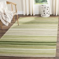 Safavieh Marbella Collection MRB273A Flat Weave Green Wool Area Rug (6 x 9)