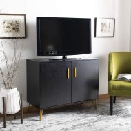 Safavieh CHS2200B Home Collection Pine Black and Gold 2 Door Modular TV Unit