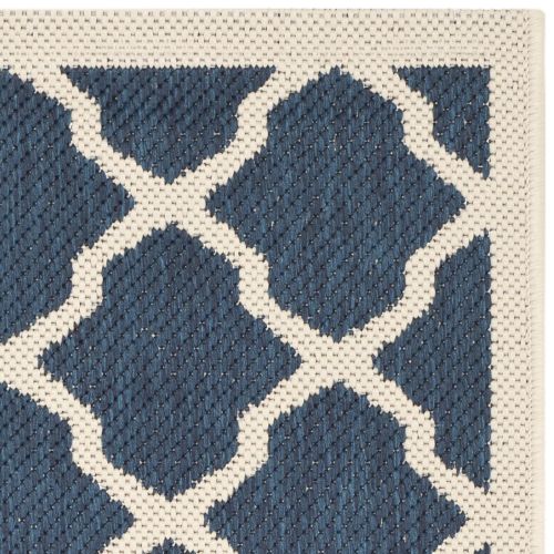  Safavieh Courtyard Collection CY6903-268 Navy and Beige Indoor/ Outdoor Area Rug (2 x 37)