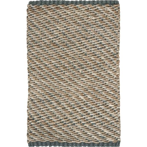  Safavieh Natural Fiber Collection NF454A Hand Woven Blue and Natural Jute Area Rug (3 x 5)