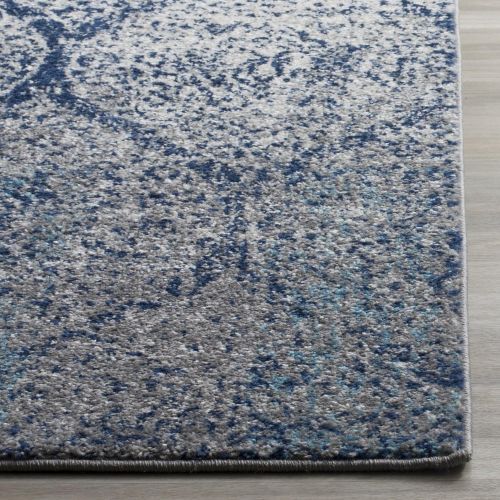  Safavieh Madison Collection MAD604G Navy and Silver Distressed Ogee Area Rug (4 x 6)