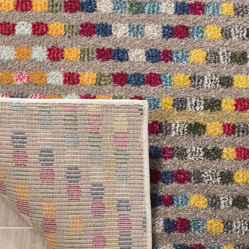  Safavieh Monaco Collection MNC204F Modern Geometric Diamond Polka Dot Multi and Beige Distressed Area Rug (22 x 4)