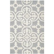 Safavieh Cambridge Collection CAM133D Handcrafted Moroccan Geometric Silver and Ivory Premium Wool Area Rug (2 x 3)