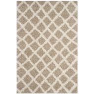 Safavieh Dallas Shag Collection SGDS258D Beige and Ivory Area Rug (8 x 10)