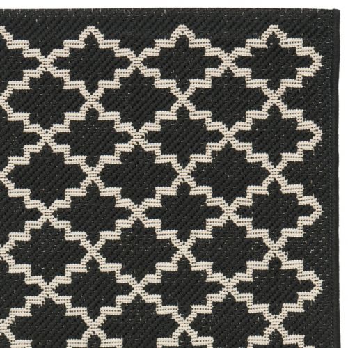  Safavieh Courtyard Collection CY6919-226 Black and Beige Indoor/ Outdoor Area Rug (2 x 37)