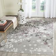 Safavieh Adirondack Collection ADR115M Light Grey and Purple Contemporary Floral Area Rug (3 x 5)