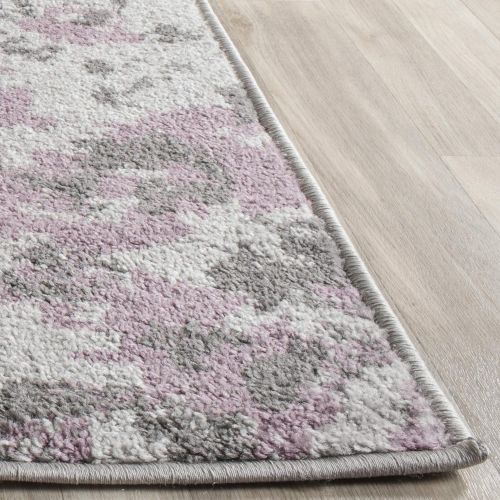  Safavieh Adirondack Collection ADR115M Light Grey and Purple Contemporary Floral Area Rug (3 x 5)